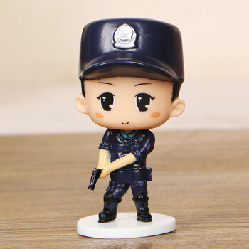 警察公仔手办车载摆件装饰品创意男士可爱卡通玩偶女警察礼物 特警小