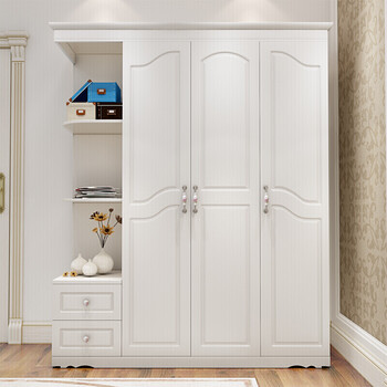 大衣柜非实木欧式板式二/三/四门衣柜 整体现代简约转角大衣柜子 三门
