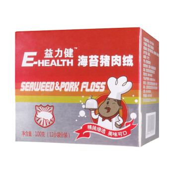 益力健（E-HEALTH）海苔猪肉绒100g儿童肉松营养肉酥宝宝辅食独立包装