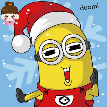 数字油画diy儿童填色油彩画动漫卡通学生手工绘涂色装饰画小黄人 圣诞