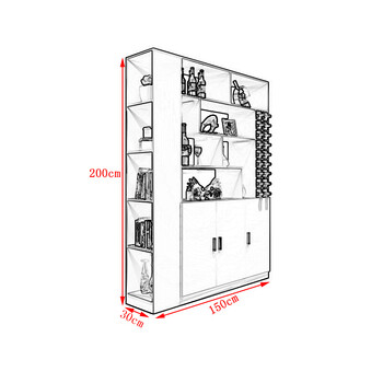 客厅玄关柜隔断酒柜鞋柜门厅柜书柜双面屏风简约现代装饰展示柜子 三