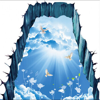 家居贴地上的地贴自粘卧室装饰创意3d立体仿真墙面地板砖纸画liu直销