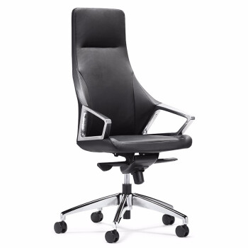 搜椅子（So Chair）人体工学电脑椅子时尚老板椅真皮家用办公椅会议椅子职员椅大班椅 高背黑色真皮