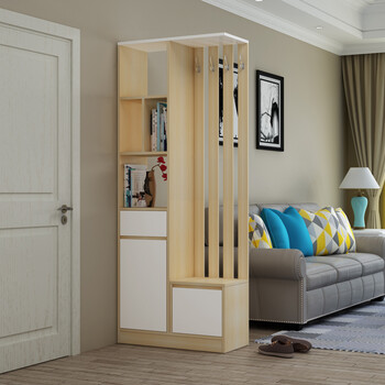 唯美馨 简约现代门厅隔断柜多功能玄关柜间厅隔断柜挂衣架换鞋凳储物