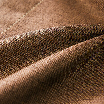 遮光窗帘布料麻晒隔热北欧现代简约落地飘卧室客厅成品遮光 深棕色 3.