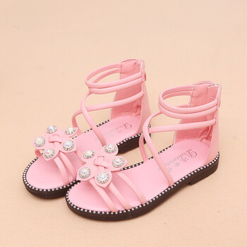 女童凉鞋2018韩版夏季儿童女罗马凉鞋中大童凉鞋女孩公主鞋子 花朵款