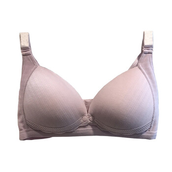 浦哺乳内衣前开扣喂奶文胸怀孕期无钢圈聚拢胸罩 紫粉色 85c【图片