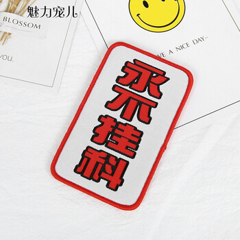 贴冷漠发帖创意文字刺绣刘海贴表情包魔法贴可爱个性发饰 9#永不挂科