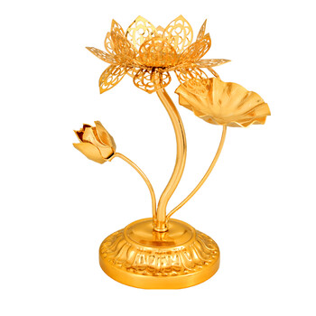 佛灯灯架用品莲花摆件酥油灯托蜡烛做工供奉材质造型烛台父节装饰品