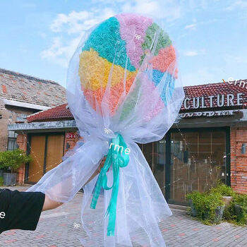 抖音同款神器道具ins 超火的七夕女生生日礼物彩虹棒棒糖花束礼盒