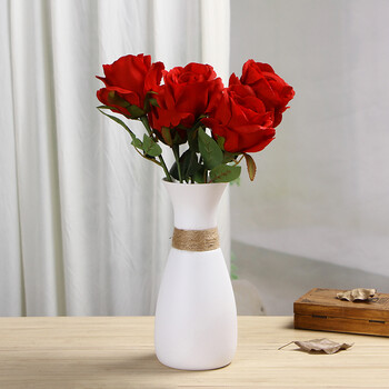 现代简约陶瓷插花花瓶欧式创意客厅白色干花器北欧家居装饰品摆件 简