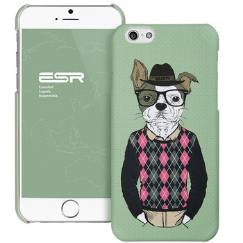 亿色(ESR) 插画师系列手机壳/卡通浮雕手机套/保护壳 适用于苹果iPhone 6/6s 4.7英寸-汪先生