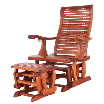 摇椅木木摇椅休闲椅阳台椅子实木躺椅老人椅 木摇椅两件套【图片 价格