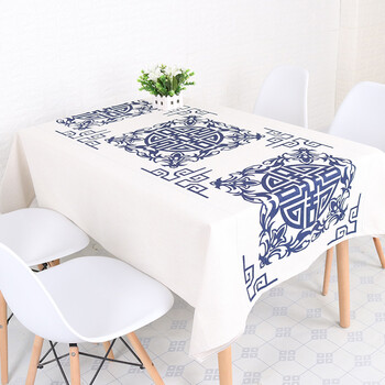 明清古典传统花纹桌布中式盖布中国风长方形餐桌盖布棉麻加厚定制