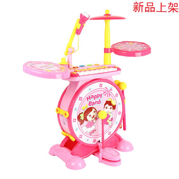 2018新品 儿童架子鼓电子琴钢琴早教玩具乐器敲打爵士鼓男孩打击1-3-6