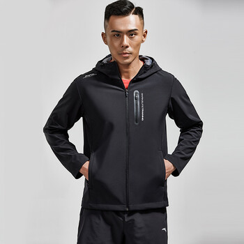 安踏风衣 2018秋季新品男装 防风梭织薄运动外套 15833615 基础黑-3
