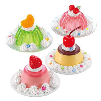 儿童创意diy仿真奶油手工 过家家玩具马卡龙女孩礼物 果冻布丁(1套4个