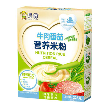 每伴宝宝米粉米糊儿童米粉番茄牛肉营养米粉（辅食添加初期）225g/盒
