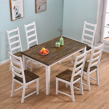 艾迪嘉(antigue-arts) 实木餐桌可伸缩餐桌椅组合餐桌餐椅简约餐桌子