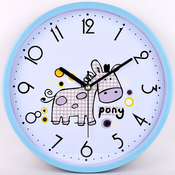 卡通钟表卧室客厅挂钟时尚创意时钟简约现代静音挂表个性石英钟 银色