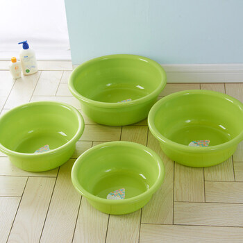 家用婴儿大号小加厚儿童宝宝洗衣盆盆子塑料盆塑料洗脸盆抖音 绿色一