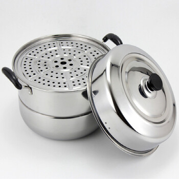 闷罐特厚不锈钢蒸锅电磁炉适用28-40cm2层3层大蒸锅实惠闷罐闷锅tt 28