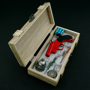 吃鸡信号玩具枪头盔平底锅空投箱落地成盒木盒六件套 信号枪(六件套)