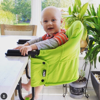 guzzie+Guss 进口婴儿宝宝儿童餐椅便携式外出学习吃饭可折叠超轻便简易BB凳 绿色