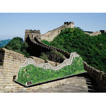 > 乐立方3d立体纸制拼图积木拼插玩具中国万里长城 立体纸模型世界