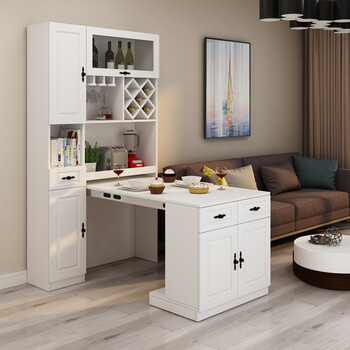 超昶 吧台酒柜折叠桌北欧简约伸缩酒柜餐边柜小户型多功能酒柜吧台桌