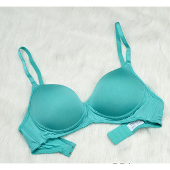 睡眠无钢圈文胸显小夏薄款真丝无痕女士内衣大码胸罩薄模杯 孔雀蓝 xl