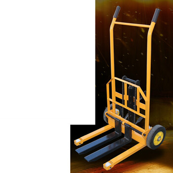 手动小型叉车液压搬运车升高车升降车堆高车两用微型手推车 万向轮款