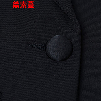 黛素蔓2015秋冬职业装女装套装 时尚OL修身西服正装套裤工作服 黑色上衣+黑裤 XXXL