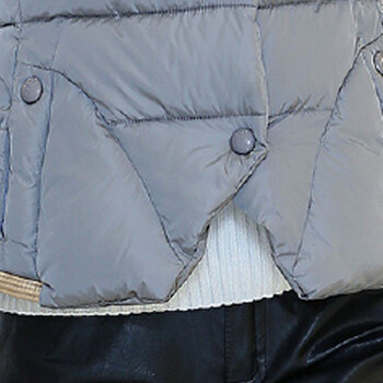 仟依萌 2015新款韩版修身拼接金边马甲短款羽绒服棉衣马甲 女608 灰色 M