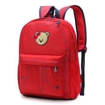 儿童书包幼儿园中班3-6岁男女孩小熊书包双肩卡通韩版上学包旅游 红色