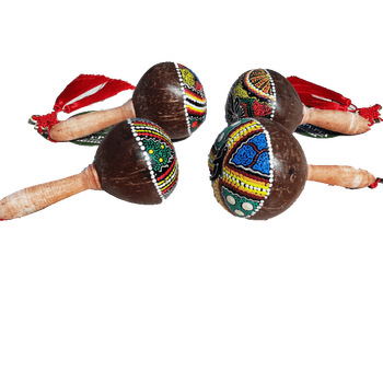 打击乐器椰壳沙锤ktv音乐沙槌非洲彩绘工艺民族特色椰子砂球 椰壳沙锤