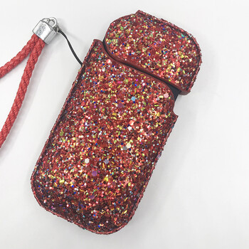 西户 编织纹iqos二代三代电子烟专用保护套 闪光外形 红色