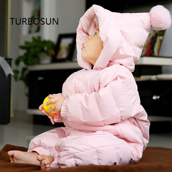 turbosun婴儿连体衣春季加厚男女宝宝羽绒服0-1岁新生儿哈衣外出婴儿