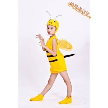 新款儿童演出服女童纱裙动物装小蜜蜂表演服幼儿装扮可爱服装 小蜜蜂