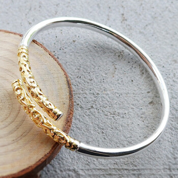 韩版手镯银金箍一对情侣女手环男 金箍棒间金【收藏送戒指】