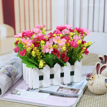 创意仿真花假花套装客厅小摆件落地装饰花干枝花木栅栏花艺盆栽 16cm