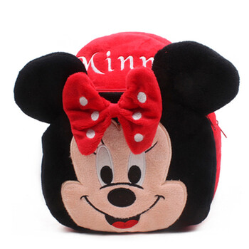 可爱宝宝背包小小书包毛绒书包早教包小背包糖果包零食包 红色米奇