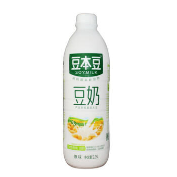 豆本豆 瓶装原味豆奶1.25l*6瓶