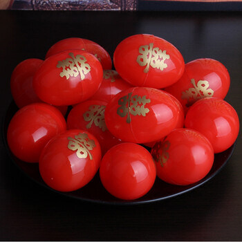 独壹 结婚用品 喜蛋大号喜字红蛋壳宝宝生日满月结婚回礼包装创意婚礼