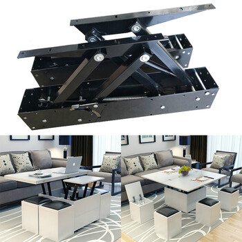 惠维新款茶几餐桌升降器多功能带缓冲液压两用折叠升降架五金家具配件