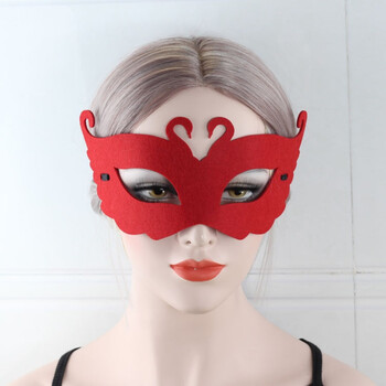 威尼斯复古天鹅创意面具女儿童通用舞会半脸假面 红色
