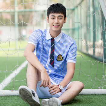 韩国毕业照班服初中高中学生韩版潮校园jk制服 【男】短袖衬衫 白短裤