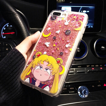 闪粉流沙美少女iphone7手机壳苹果6splus创意卡通可爱潮女款挂绳8 8