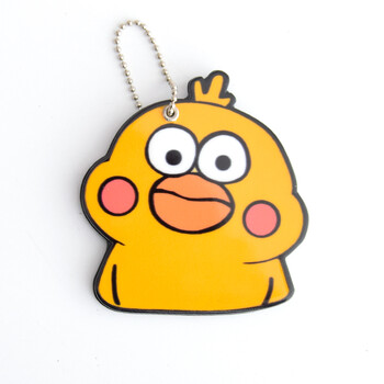 创意卡通亚力克镜子带钥匙扣迷你随身小镜子手机包包挂件装饰镜子