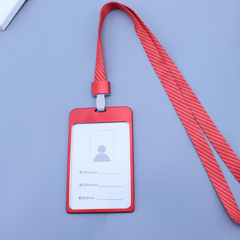 铝合金工作证卡套高档员工工牌胸牌挂牌工作证件工作牌带挂绳定制sn